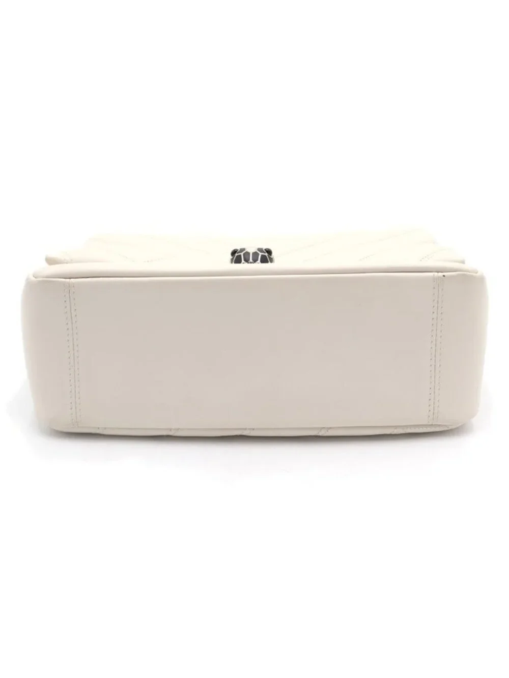 Bvlgari Serpenti Cabochon Chain Shoulder Back Leather White